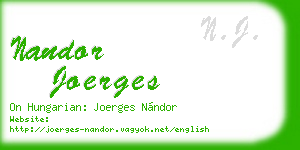 nandor joerges business card